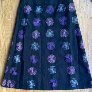 Yaly Couture Linen Embroidered A-line Skirt - EUC - Size 6